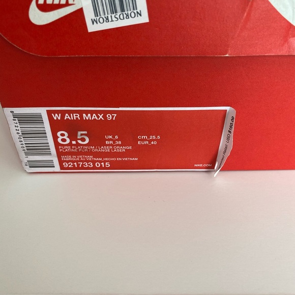Wmns NIKE Air Max 97 Platinum Navy Orange - Picture 13 of 13